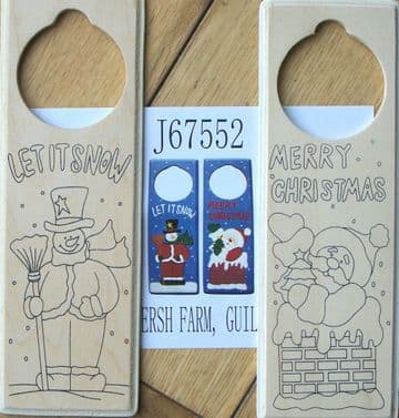 2 Personal Paintable Novelty Wooden Door Hangers