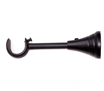 25/28mm 165mm Extra Long Curtain Pole Bracket Matt Black