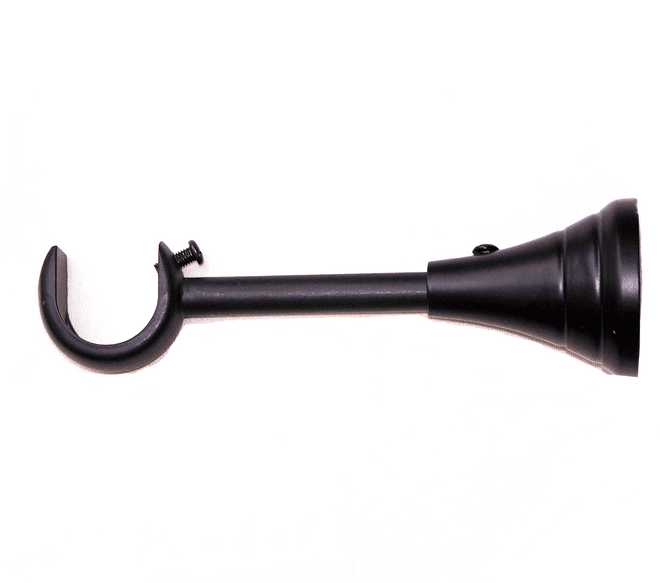 25/28mm 165mm Extra Long Curtain Pole Bracket Matt Black