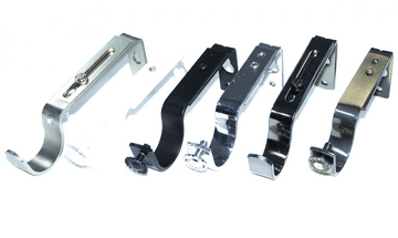 25/28mm Black Chrome White Satin Nickel A Brass Adjustable Curtain Pole Brackets