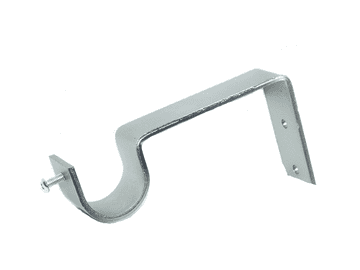 25/28mm Extra Strong Satin Nickel Silver Curtain Pole Bracket x 1