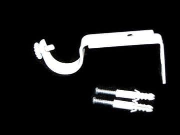 25/28mm Gloss White Adjustable Extendable Curtain Pole Bracket 1 2 3