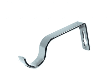 25/28mm Graphite Black Nickel Bay Window Curtain Pole Passing Bracket 1 2 3