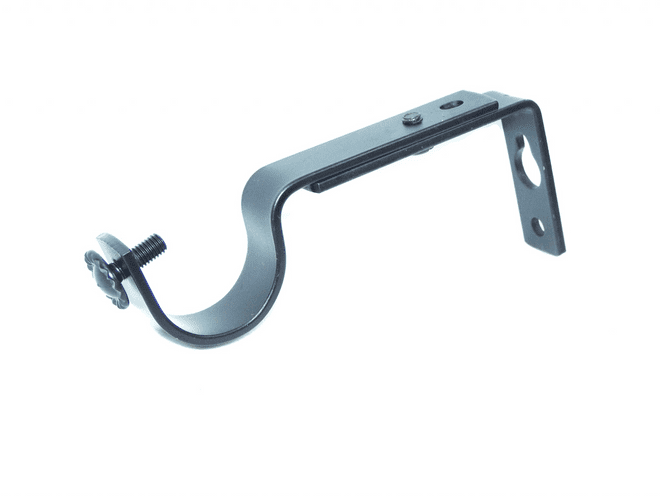 25/28mm Matt Black Adjustable Extendable Curtain Pole Bracket 1 2 3