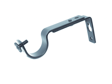 25/28mm Matt Black Adjustable Extendable Curtain Pole Bracket 1 2 3