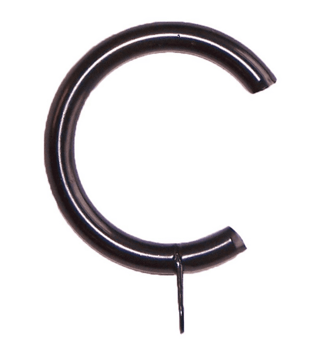 25mm - 28mm Black Bay Window Passing Curtain Rings C Type