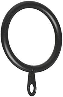 25mm - 28mm Metal Curtain Rings with Fixed Hoop Matt Black
