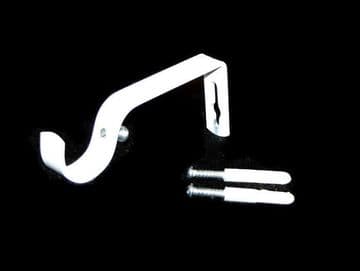 25mm Gloss White Curtain Pole Wall Bracket 1 2 3