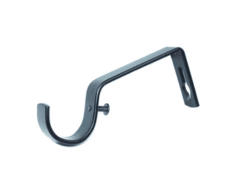 25mm Matt Black Curtain Pole Bracket 1, 2 or 3