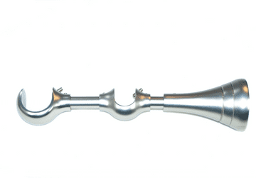 28/19mm Adjustable Satin Nickel Designer Double Curtain Pole Bracket 210-232mm