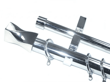 28/19mm Double Chrome Curtain Pole Glider Rings Twisted Barrel