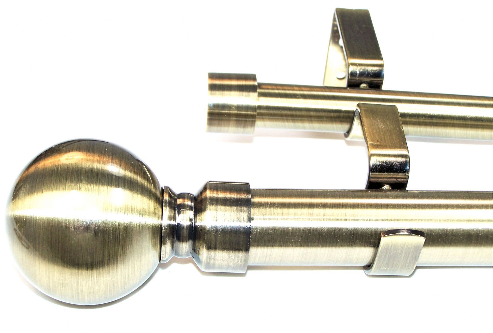 28/19mm Double Layer Antique Brass Eyelet Curtain Pole Ball Finials