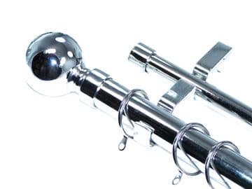 28/19mm Double Layer Chrome Curtain Pole Ball Finials