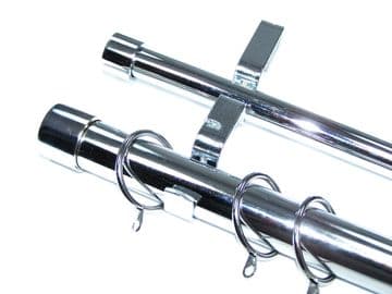 28/19mm Double Layer Chrome Curtain Pole End Cap Finials