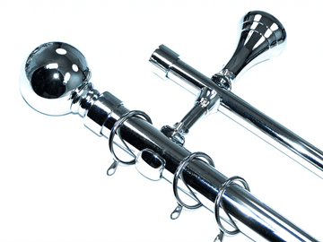 28/19mm Double Layer Designer Chrome Pole Ball Finials