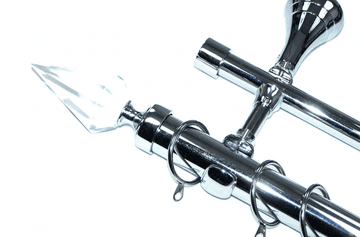 28/19mm Double Layer Designer Chrome Pole Crystal Spear Finials