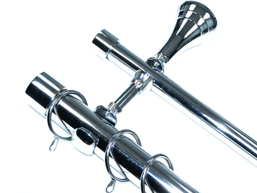 28/19mm Double Layer Designer Chrome Pole End Cap Finials