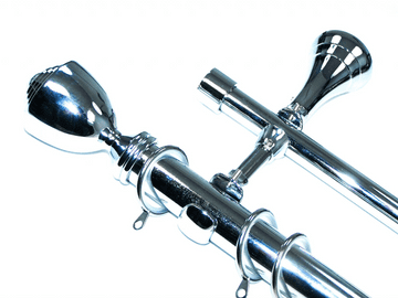 28/19mm Double Layer Designer Chrome Pole Glider Rings Trophy Finials