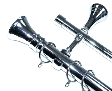 28/19mm Double Layer Designer Chrome Pole Hammerhead Finials