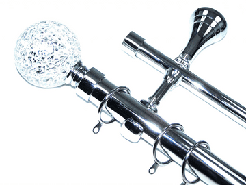 28/19mm Double Layer Designer Chrome Pole Mosaic Ball Finials