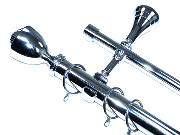 28/19mm Double Layer Designer Chrome Pole Trophy Finials