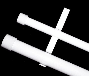 28/19mm Double Layer Gloss White Eyelet Curtain Pole End Cap Finials