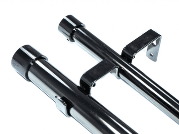 28/19mm Double Layer  Graphite Black Eyelet Curtain Pole End Cap Finials