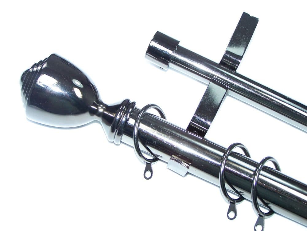 28/19mm Double Layer Graphite Black Nickel Curtain Pole Trophy Finials