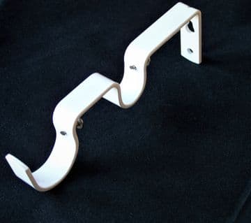 28/19mm Gloss White Double Layer Curtain Pole Bracket 1 2 3