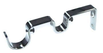 28/19mm Graphite Black Nickel Double Layer Curtain Pole Bracket 1 2 3