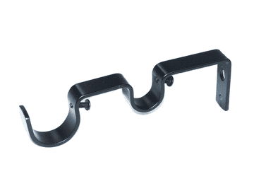 28/19mm Matt Black Double Layering Curtain Pole Bracket 1 2 3