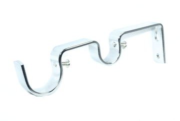 28/19mm Polished Chrome Double Layering Curtain Pole Bracket 1 2 3