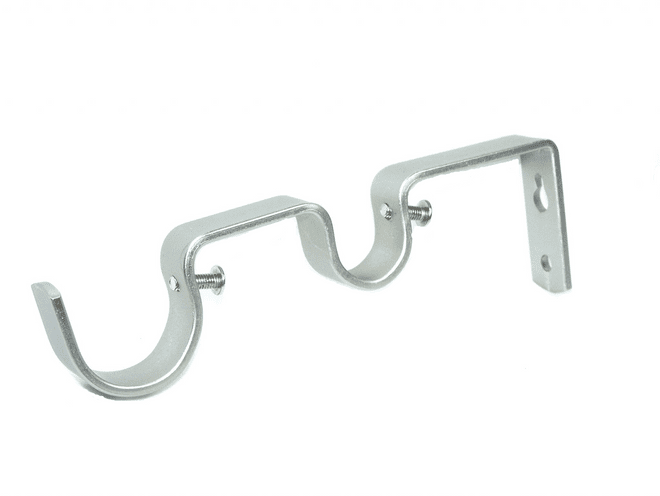 28/19mm Satin Nickel Double Layer Curtain Pole Bracket 1 2 3