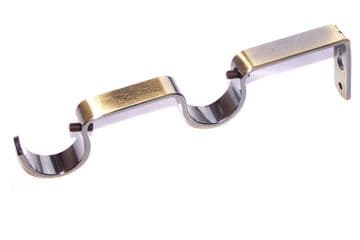 28/28mm Antique Brass Double Layer Curtain Pole Wall Bracket 1 2 3