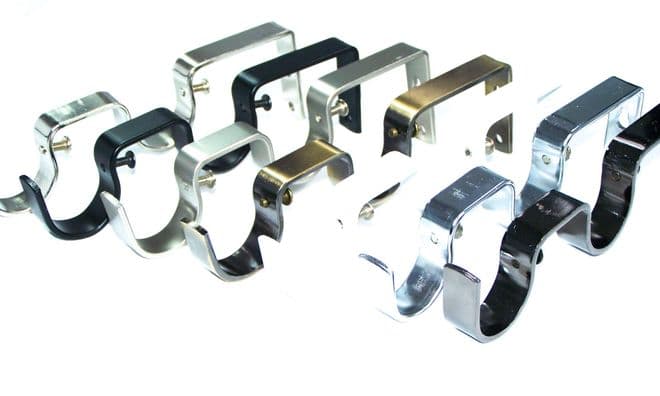 28/28mm Chrome Brass Black Satin Silver White Double Layer Curtain Pole Brackets