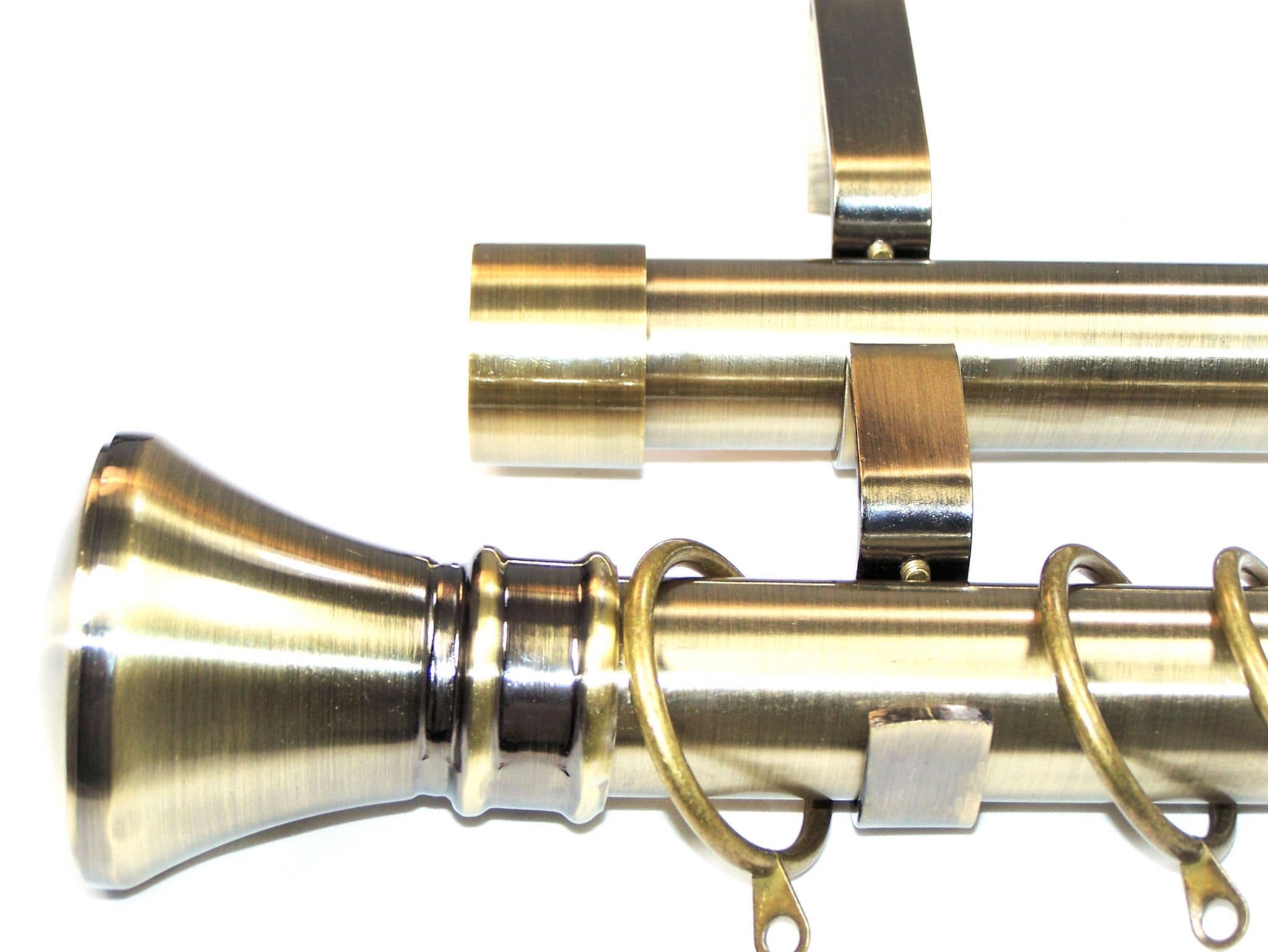 28/28mm Double Layer Antique Brass Curtain Hammerhead Finials