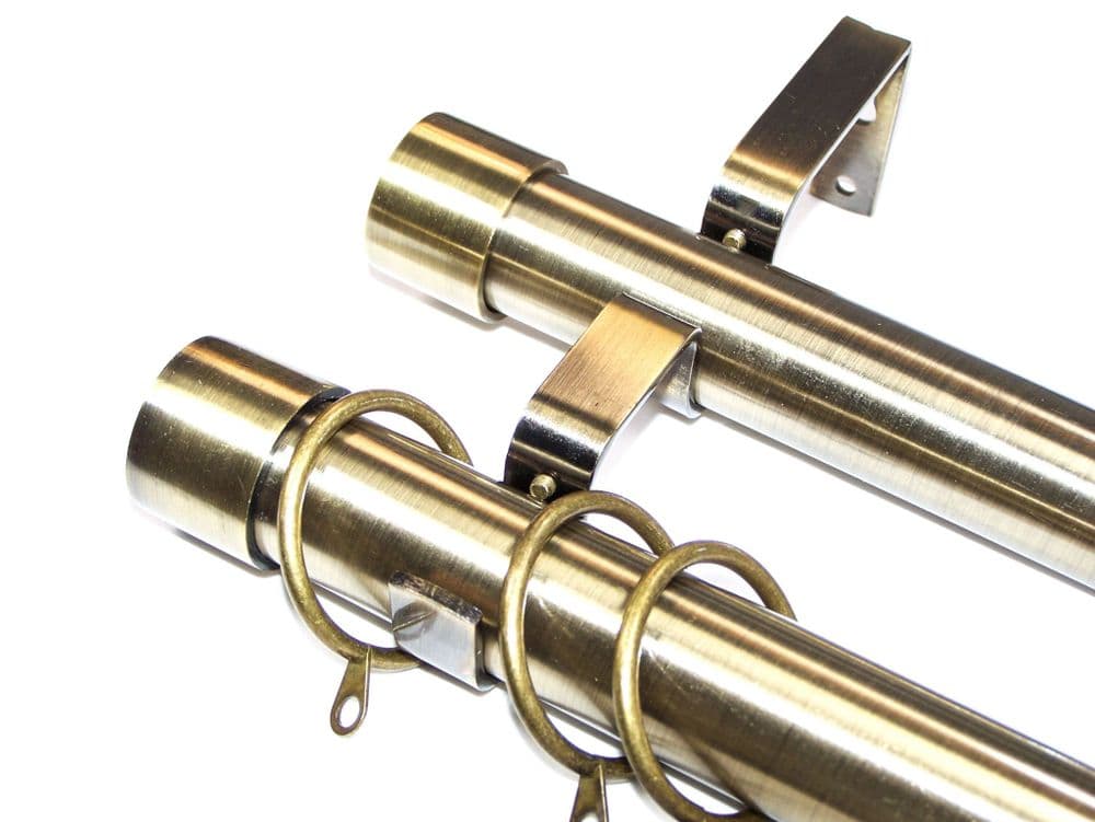 28/28mm Double Layer Antique Brass Curtain Pole End Cap Finials