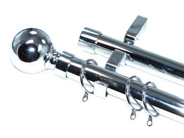 28/28mm Double Layer Chrome Curtain Pole Ball Finials