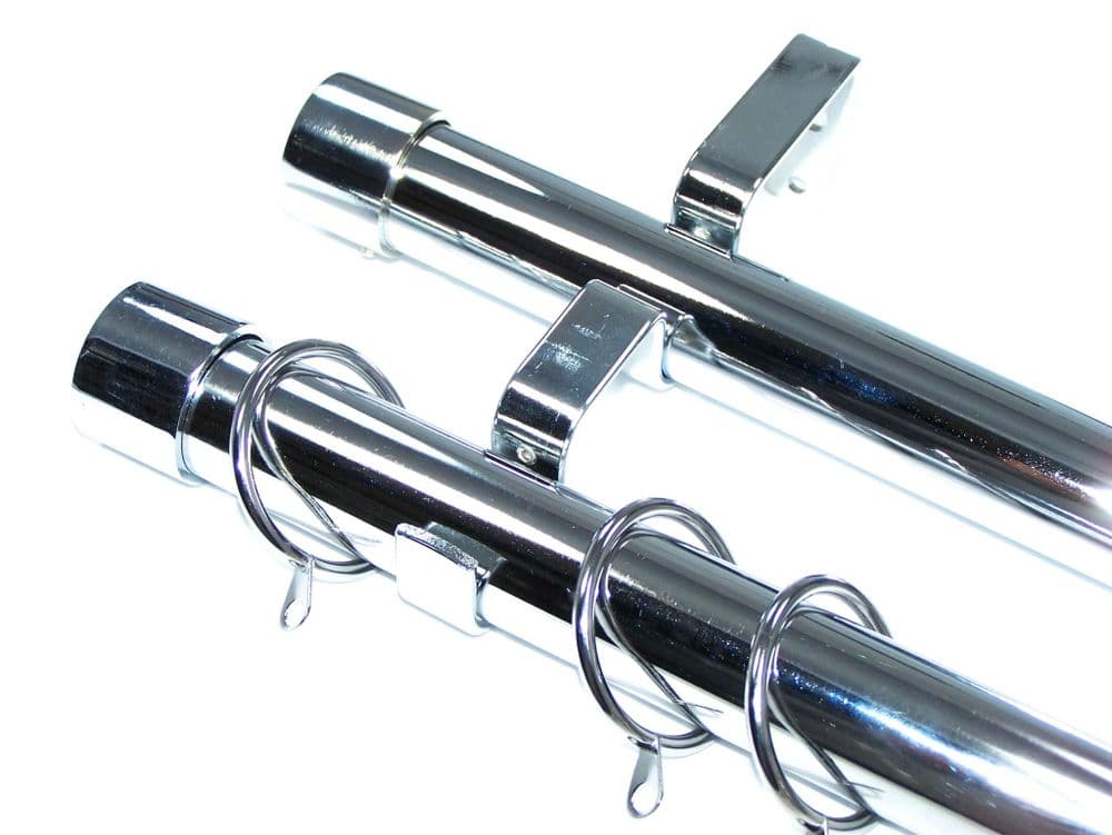 28/28mm Double Layer Chrome Curtain Pole End Cap Finials