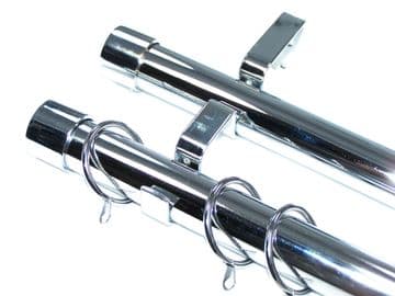 28/28mm Double Layer Chrome Curtain Pole End Cap Finials
