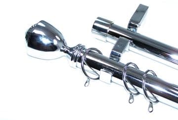 28/28mm Double Layer Chrome Curtain Pole Trophy Finials