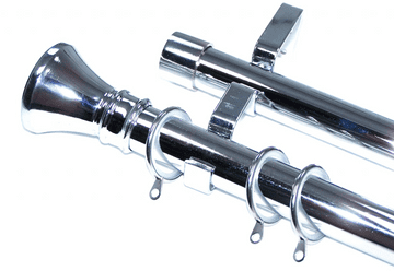 28/28mm Double Layer Chrome Pole Glider Rings Hammerhead Finials