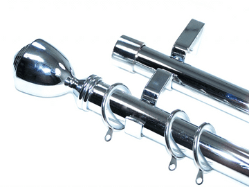 28/28mm Double Layer Chrome Pole Glider Rings Trophy Finials