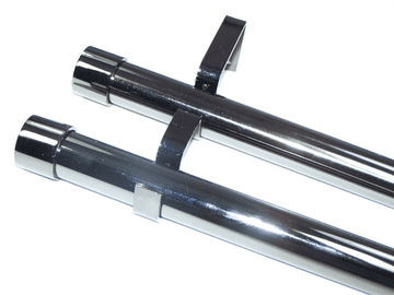 28/28mm Double Layer Graphite Black Eyelet Curtain Pole End Cap Finials