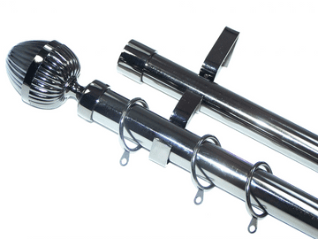 28/28mm Double Layer Graphite Black Pole Acorn Finials