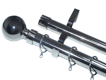 28/28mm Double Layer Graphite Black Pole Ball Finials