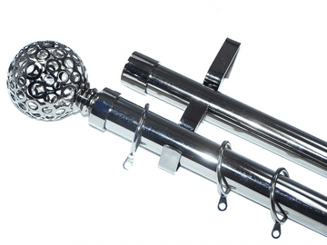 28/28mm Double Layer Graphite Black Pole Circle Ball Finials