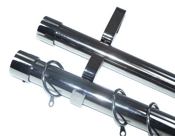 28/28mm Double Layer Graphite Black Pole End Cap Finials