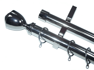 28/28mm Double Layer Graphite Black Pole Trophy Finials