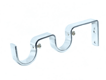 28/28mm Polished Chrome Double Layer Curtain Pole Wall Bracket Brackets 1 2 3